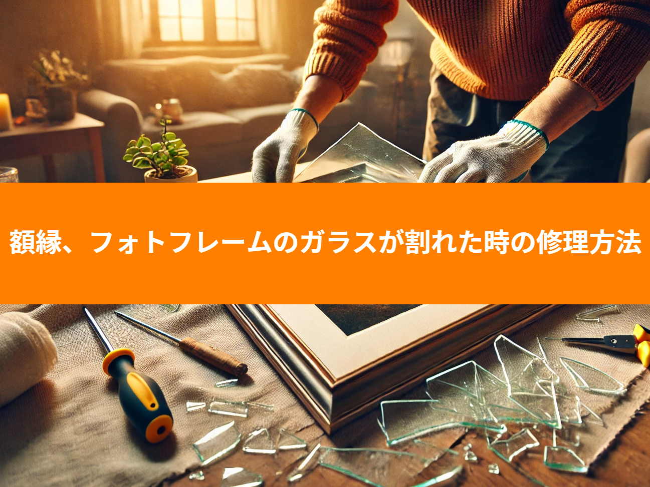 額縁やフォトフレームのガラスが割れたときの修理方法!